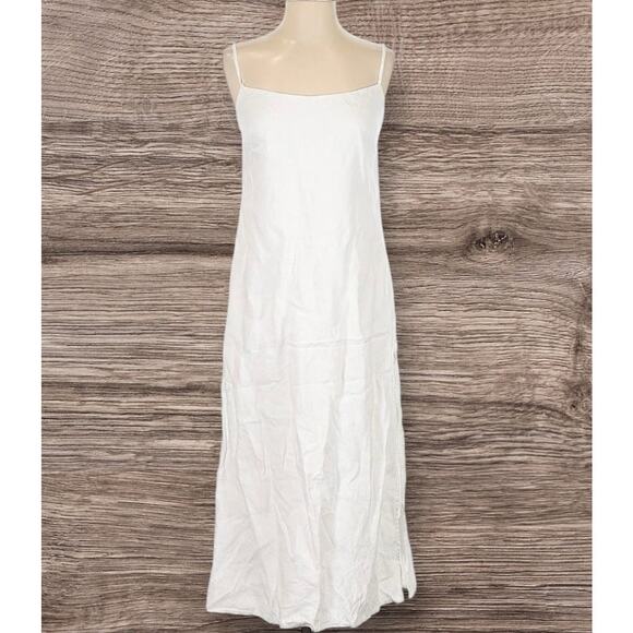 Reformation | white linen midi sundress with side slit | size medium - Picture 1 of 6